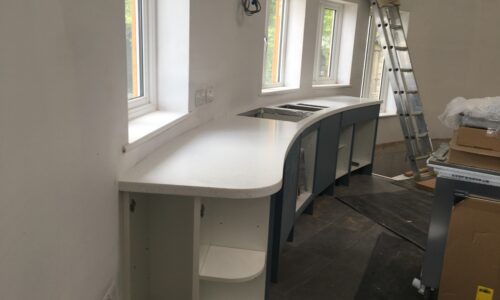 Curved Staron Kitchen Worktop
