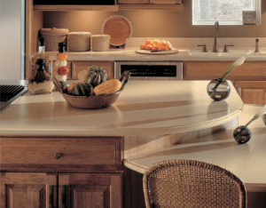 beautiful worktop finish with corian